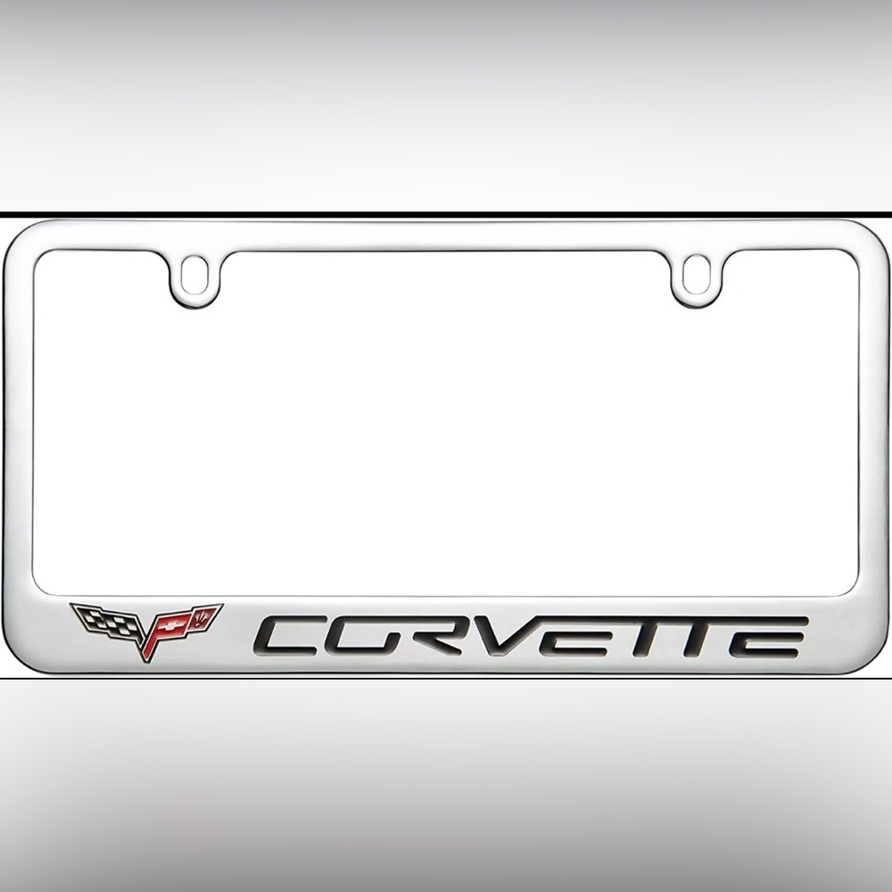 Beautiful C6 Polished Chrome Corvette License Plate Frame